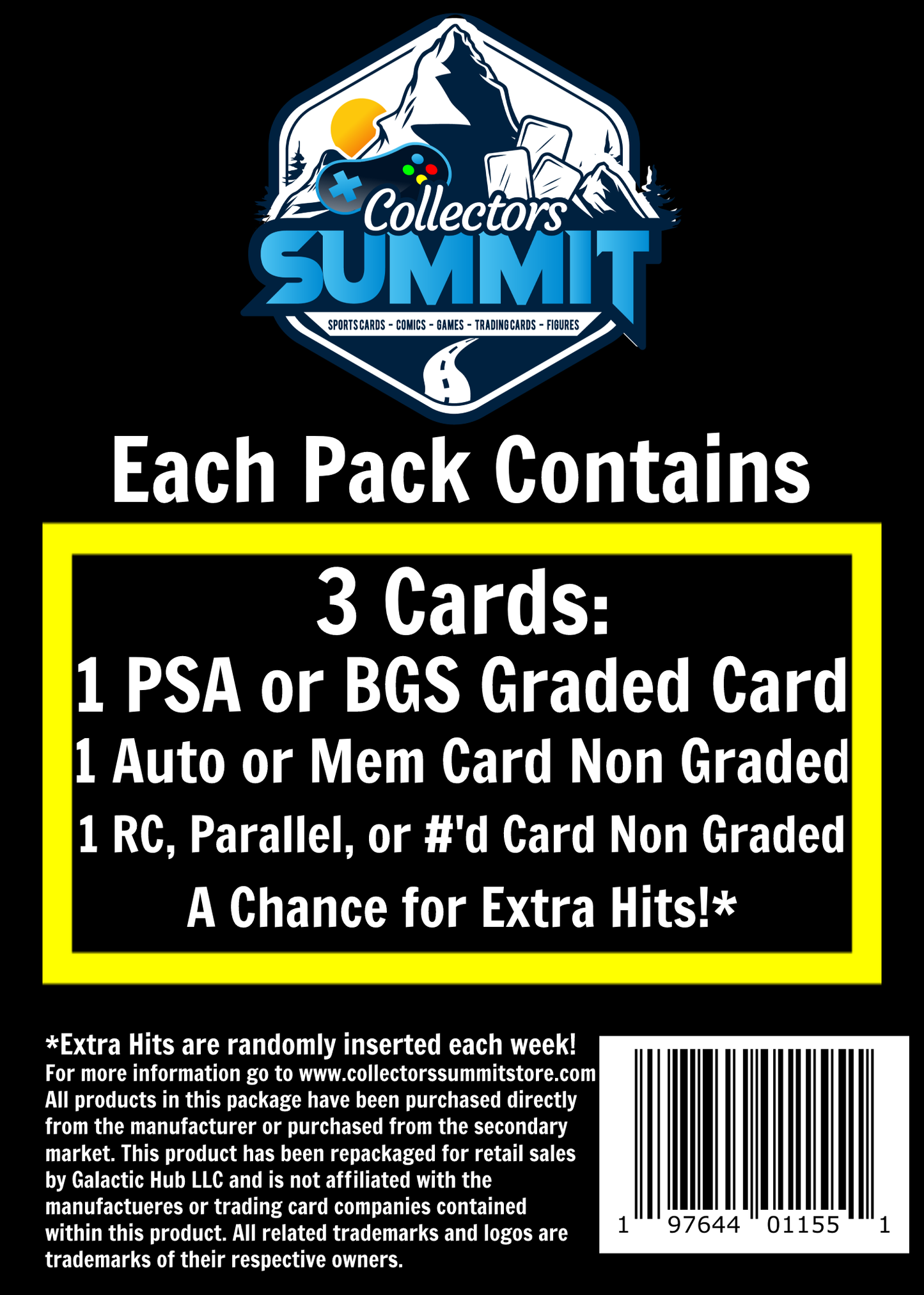 Baseball Graded Card Mystery Pack (3 Cards) – 1 Graded PSA/BGS, 1 Auto or Memorabilia, 1 Rookie/Parallel